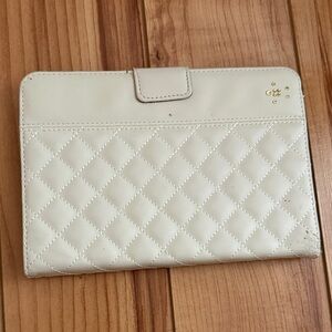 belkin Cream Quilted Tablet Folio Case with Gold Accent